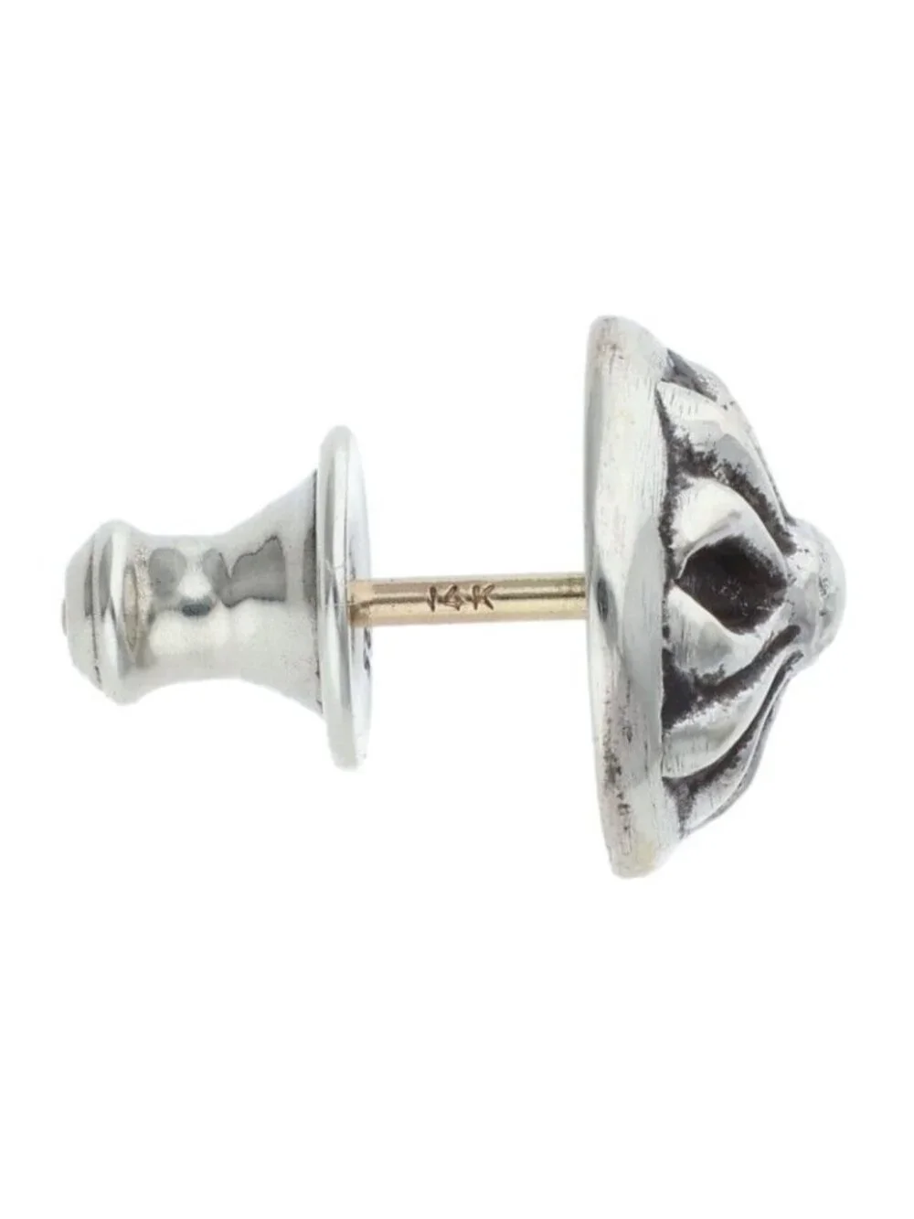 Chrome Hearts Stud Crsbll Cross Ball Silver Earrings